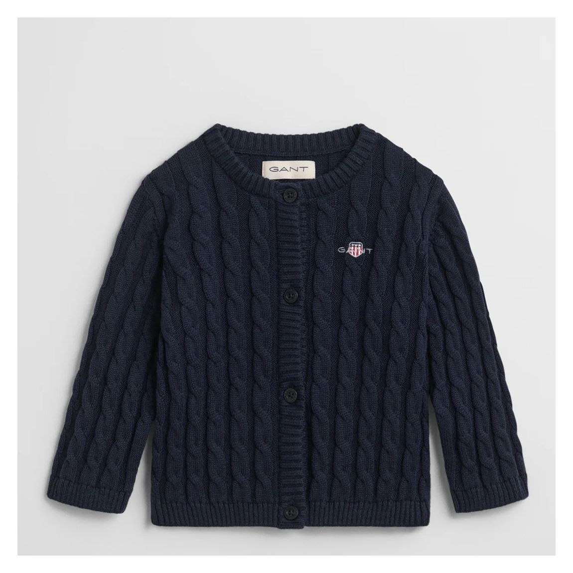 Navy Shield Cotton Cable Cardigan main product photo