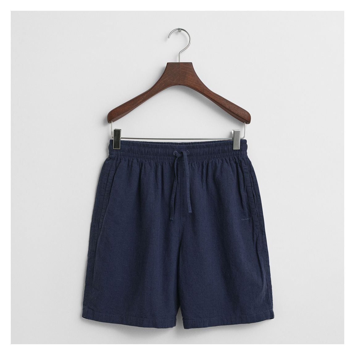 Navy Cotton Linen Shorts main product photo