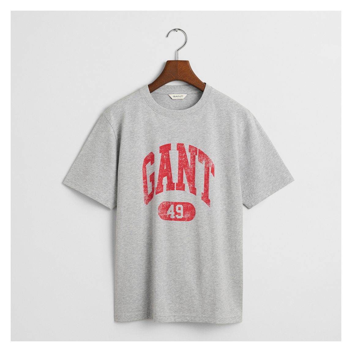 Grey Marl Gant 49 Arch Relaxed Cotton T-Shirt main product photo