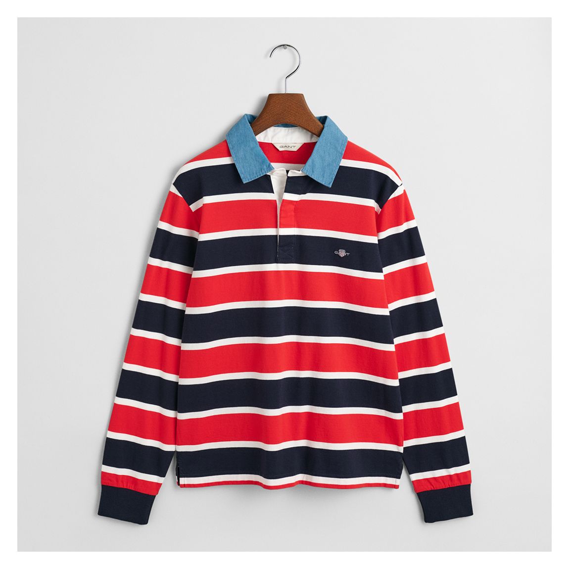 Red/Navy Striped Shield Cotton Rugger main product photo