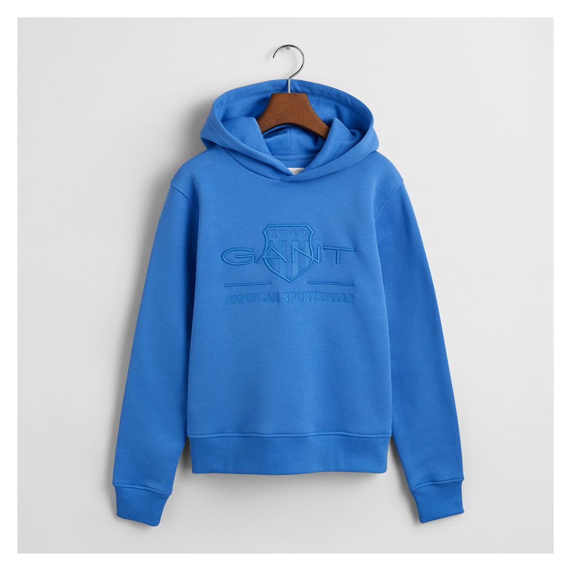Cobalt Tonal Shield Cotton Blend Hoodie main product photo