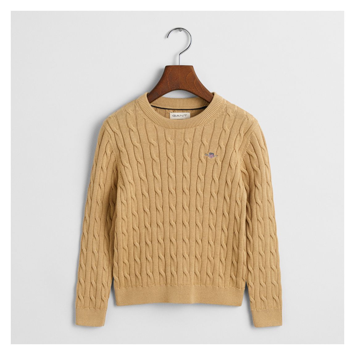 Mustard Cotton Cable Shield Crew main product photo