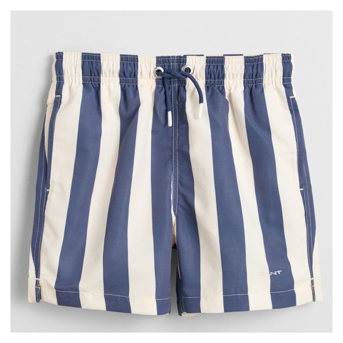 White/Navy Boys' Block Stripe Swim Shorts main product photo