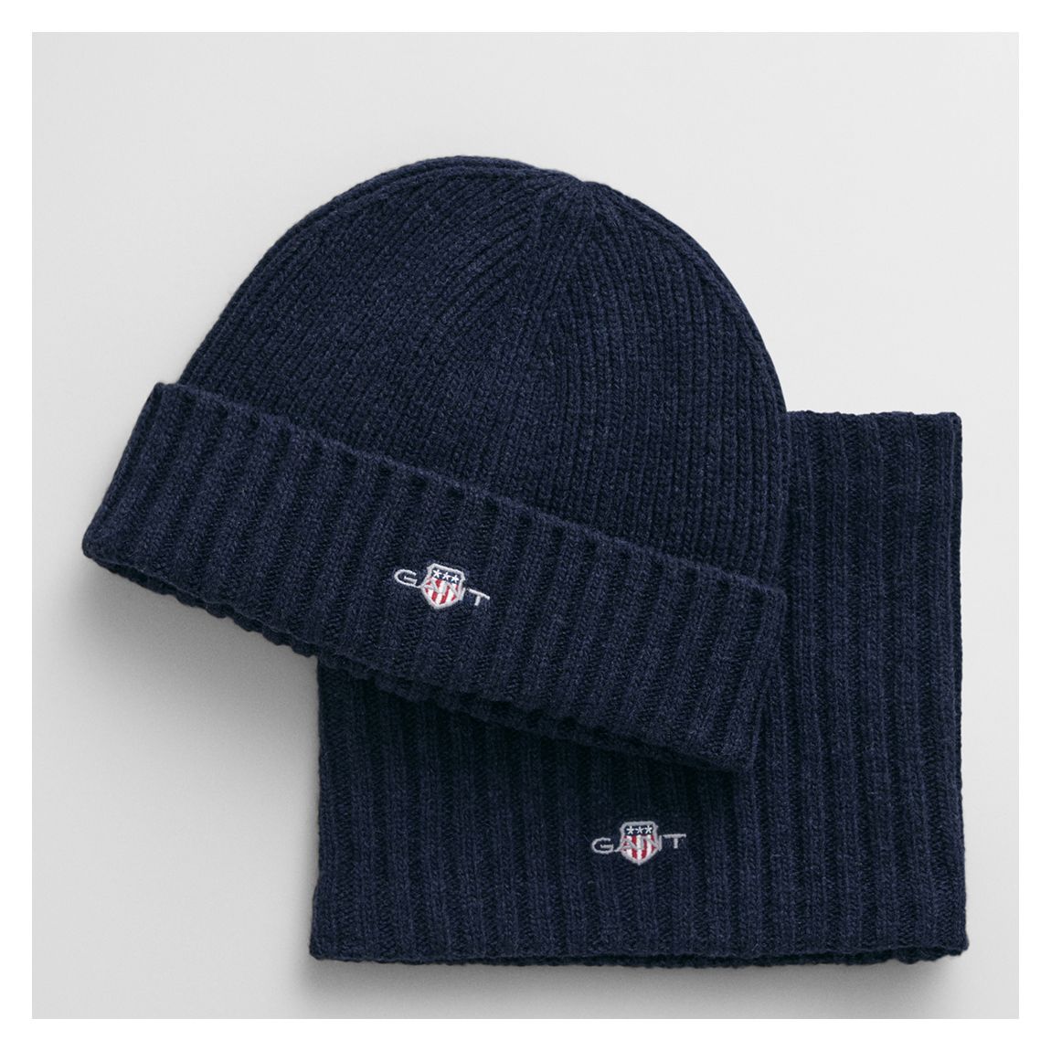 Navy Wool Beanie Snood Gift Set main product photo