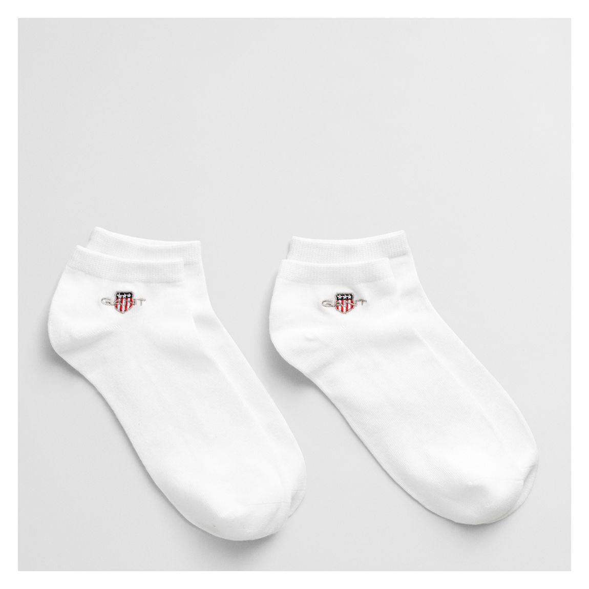 White 2-Pack Shield Cotton Blend Trainer Socks main product photo