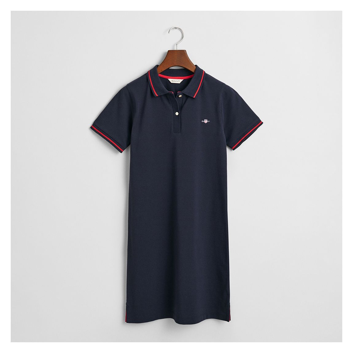 Navy Fitted Polo Pique Girls Dress main product photo