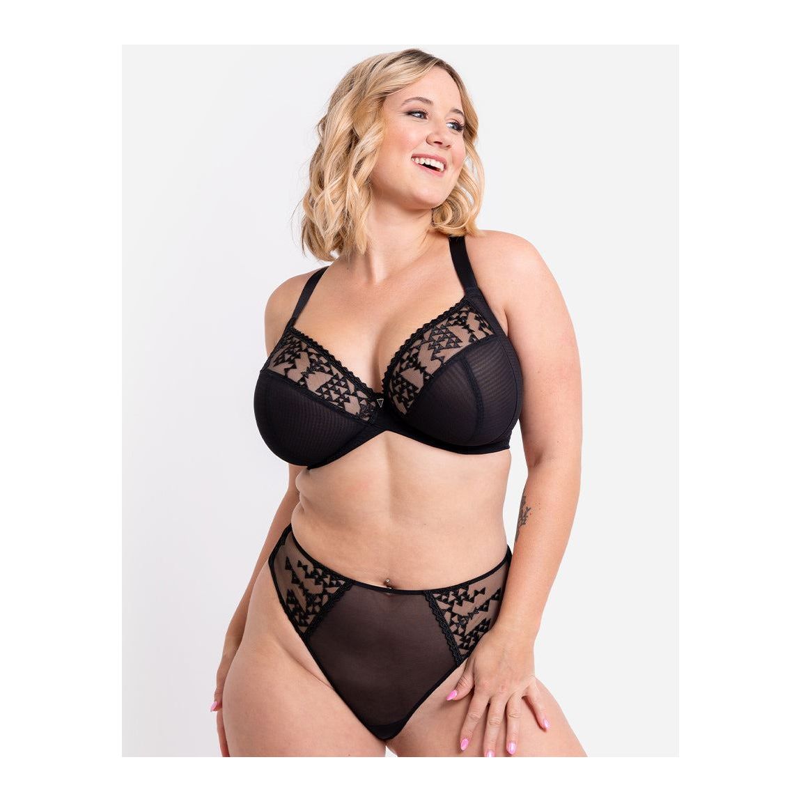 Curvy Kate Centre Stage Full Plunge Side Support Bra Black 44F main product photo
