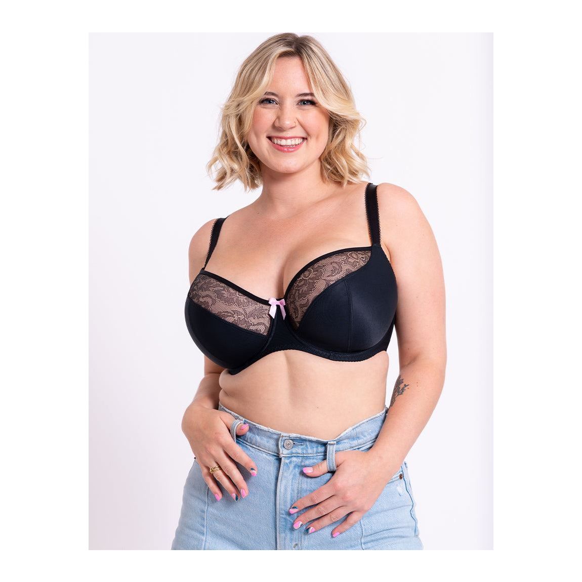 Curvy Kate Moody Bloom Balcony Bra Black 34FF main product photo