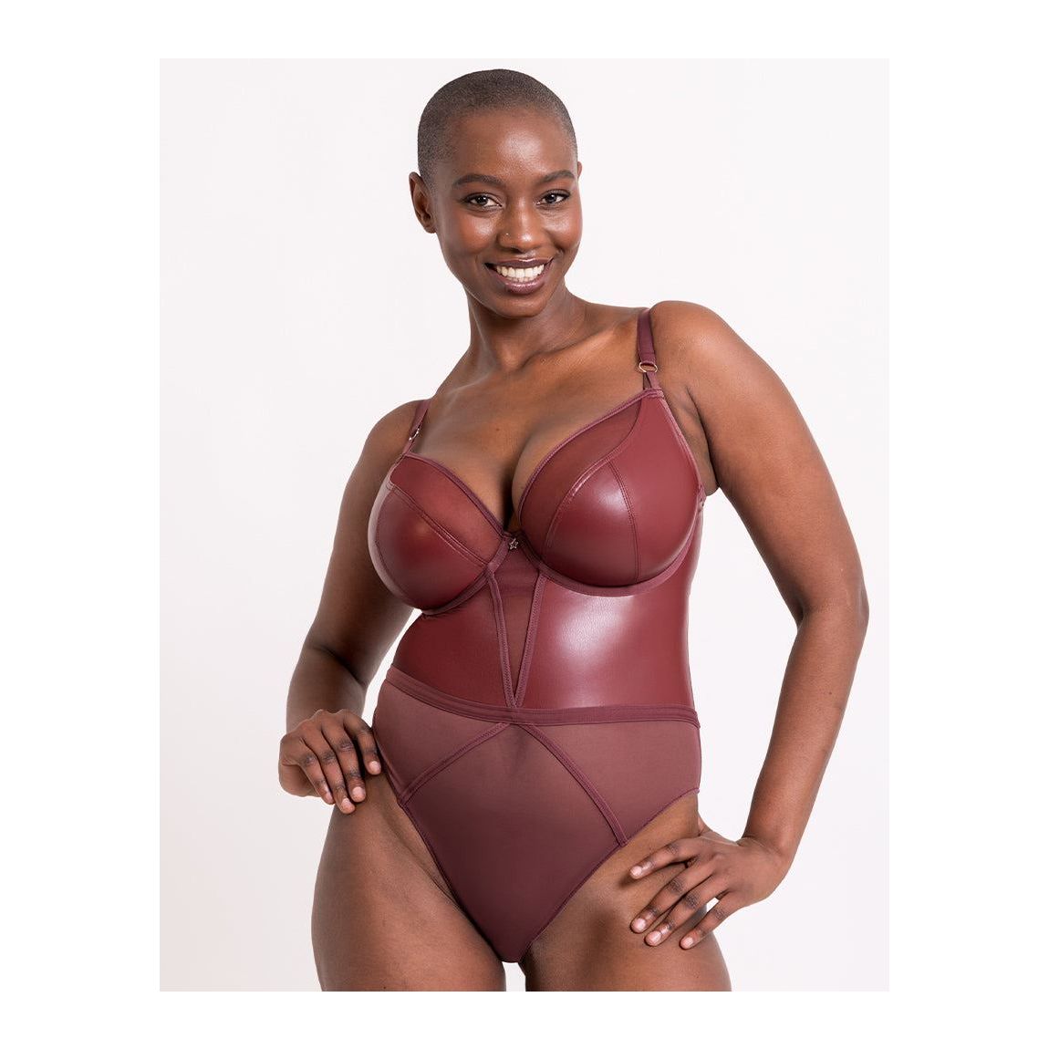 Curvy Kate Lucky Star Plunge Body Oxblood 32HH main product photo