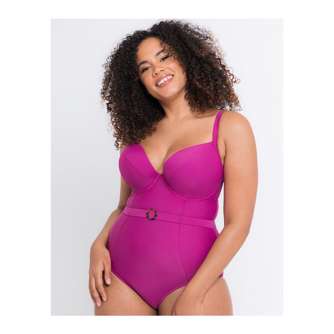 Curvy Kate Retro Sun Padded Plunge Swimsuit Orchid 32H main product photo