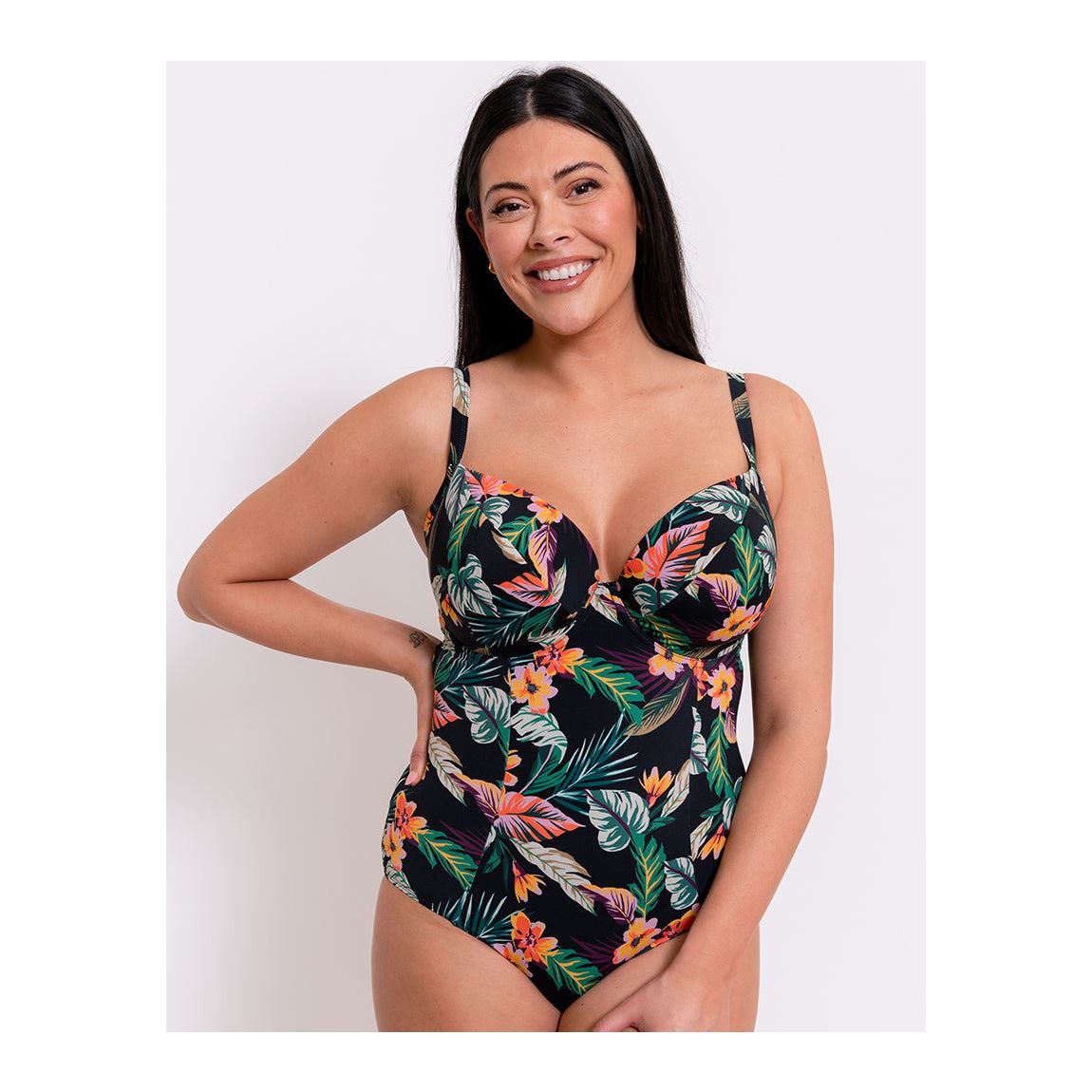 Curvy Kate Cuba Libre Padded Plunge Swimsuit Print Mix 40GG main product photo