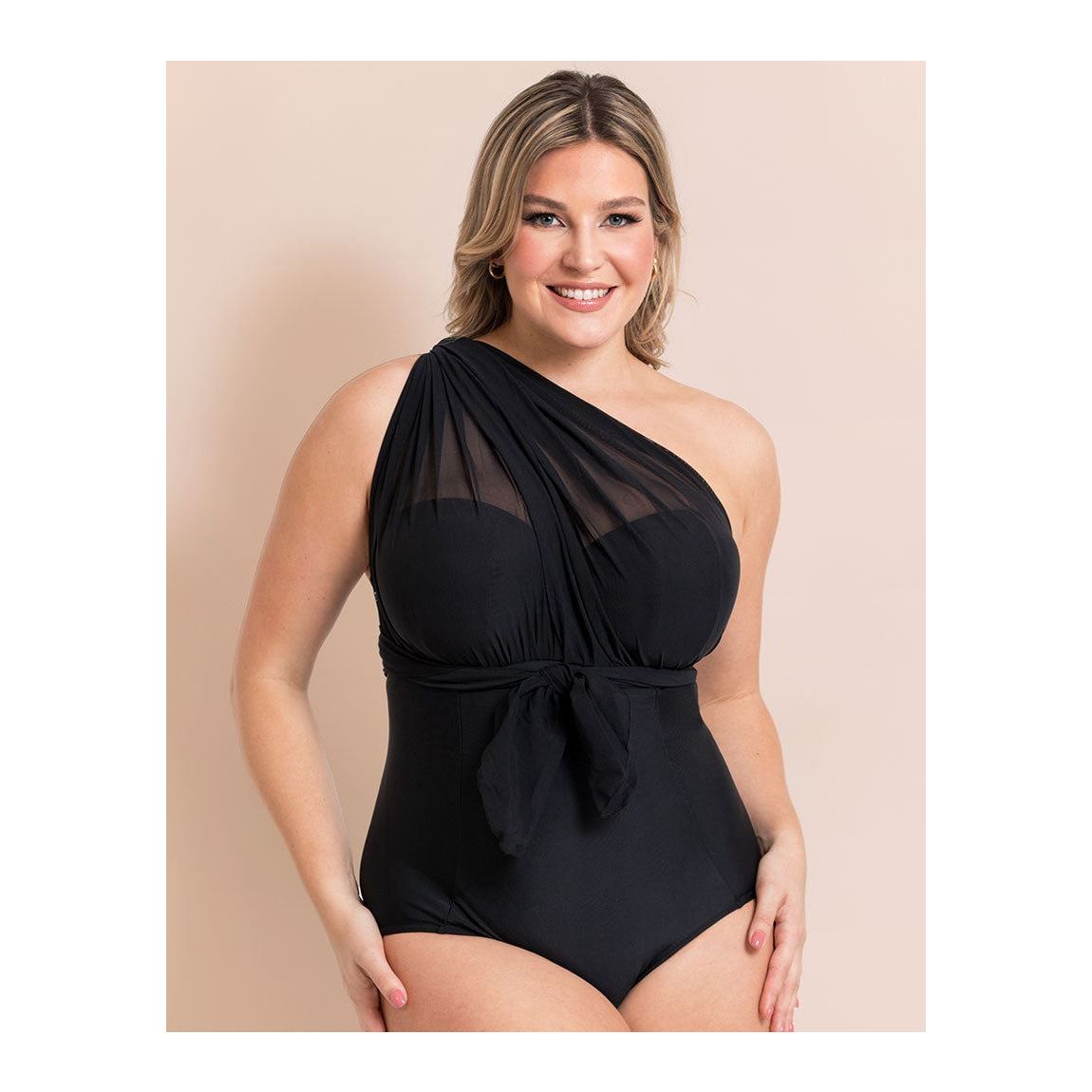 Curvy Kate Wrapsody Bandeau Strapless Multiway Swimsuit Black 34F main product photo