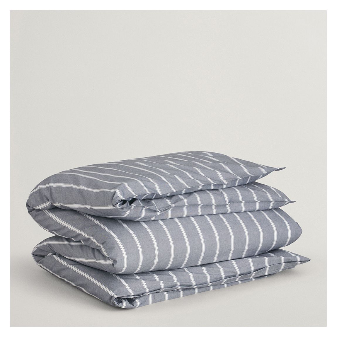 Blue/ White Stripe Oxford Double Duvet main product photo