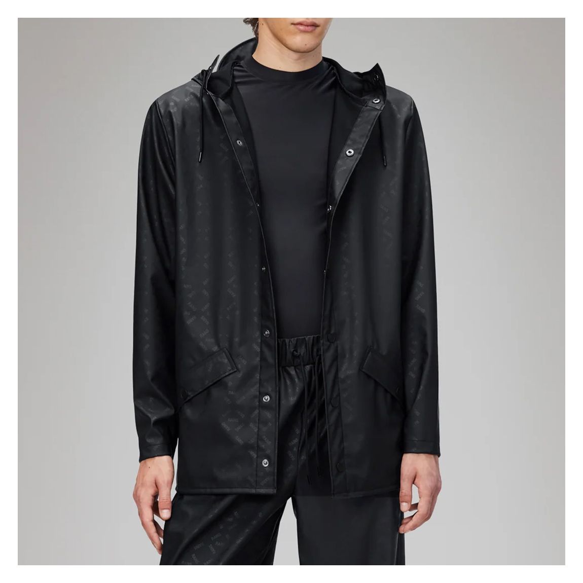 Black Unisex Waterproof Rain Jacket main product photo