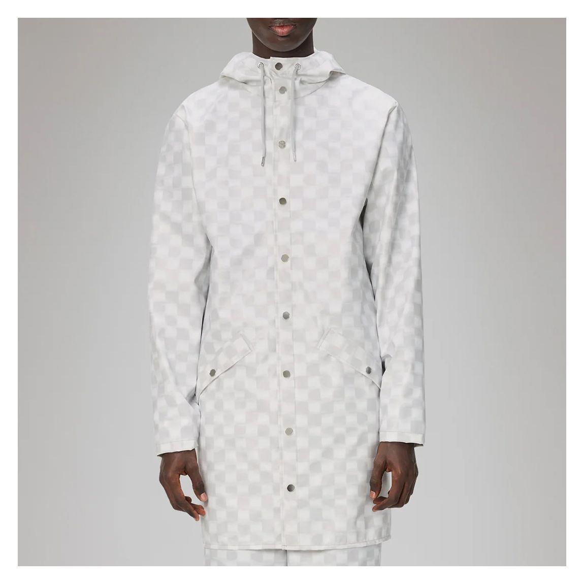 White Unisex Long Waterproof Rain Jacket main product photo