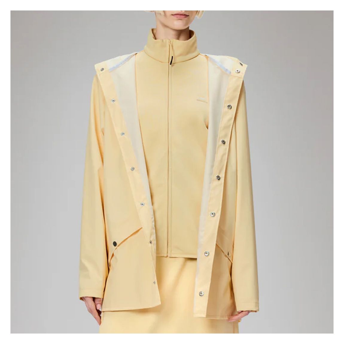 Butter Yellow Unisex Waterproof Rain Jacket main product photo