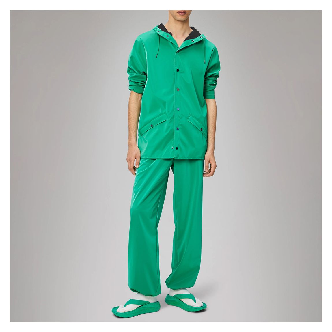 Green Unisex Waterproof Rain Jacket main product photo