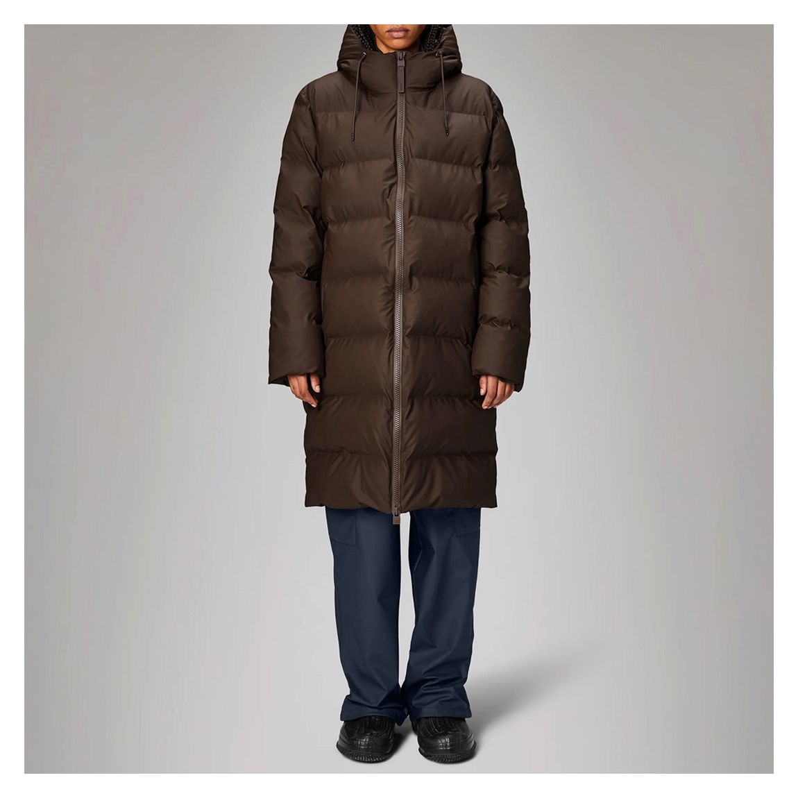 Chocolate Alta Unisex Longer Waterproof Puffer Jacket main product photo