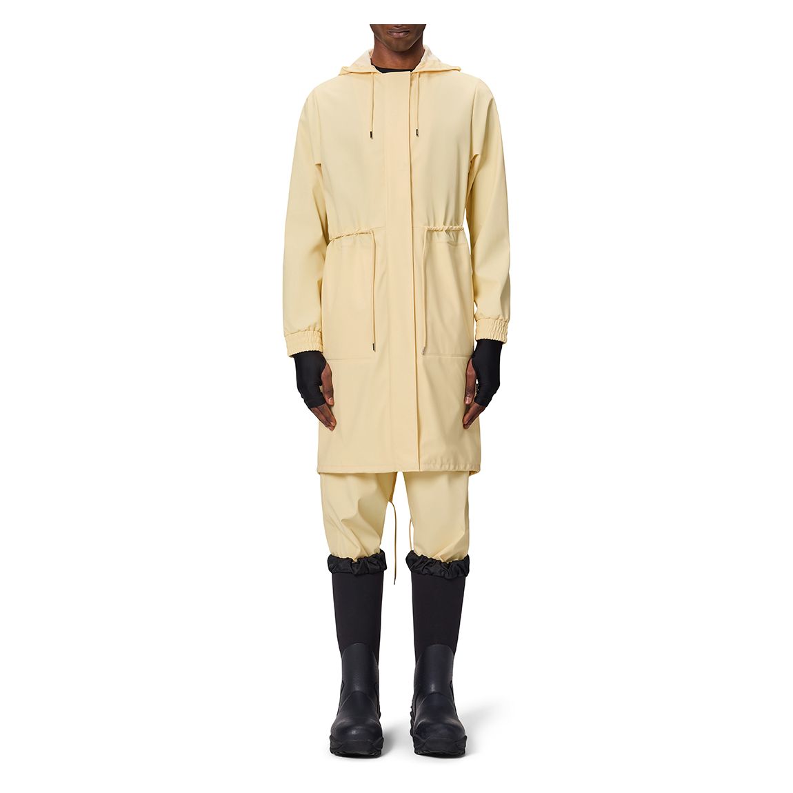 Butter Yellow String Unisex Waterproof Parka main product photo