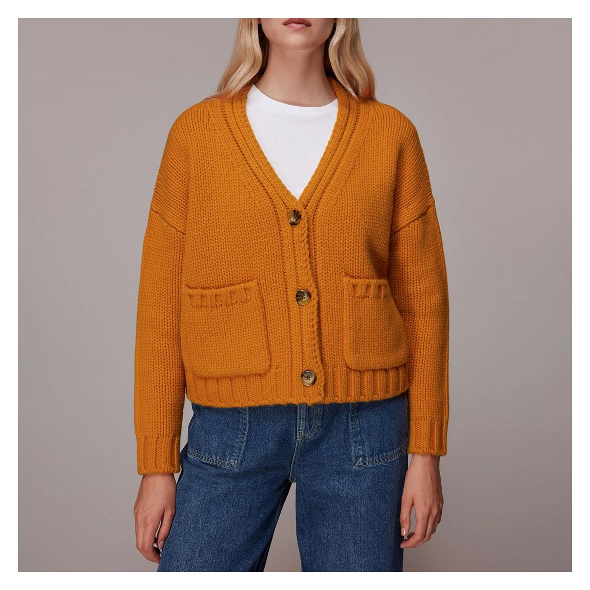 Orange Chunky Wool Cardigan main product photo