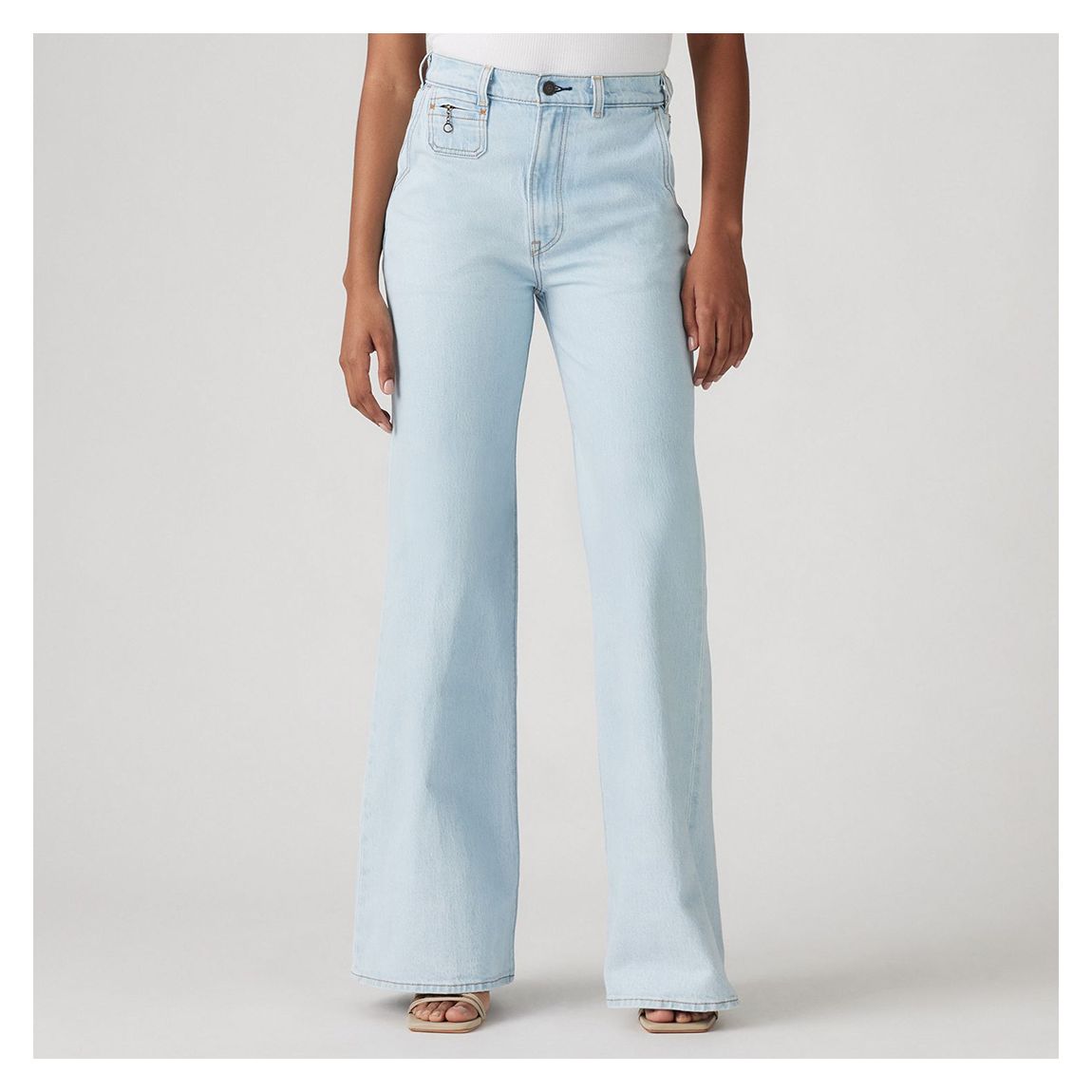 Light Blue Ribcage Bells Cotton Stretch Jean main product photo