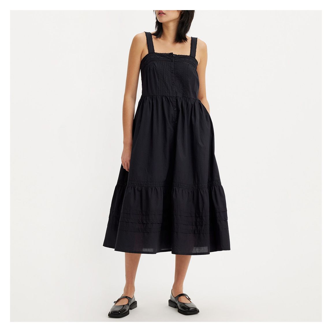 Black Cici Cotton Midi Dress main product photo