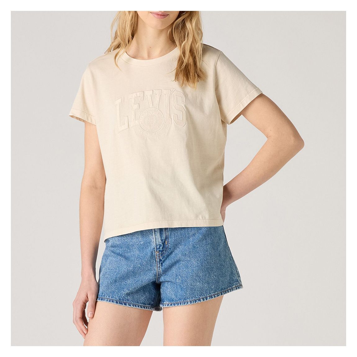 Cream Graphic Boxy Cotton T-Shirt main product photo