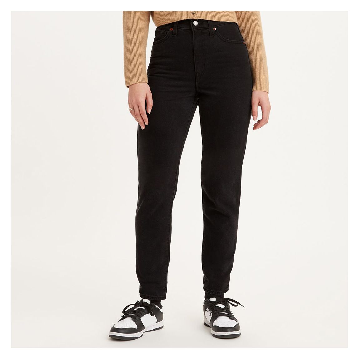 Black High Waisted Mom Jeans main product photo