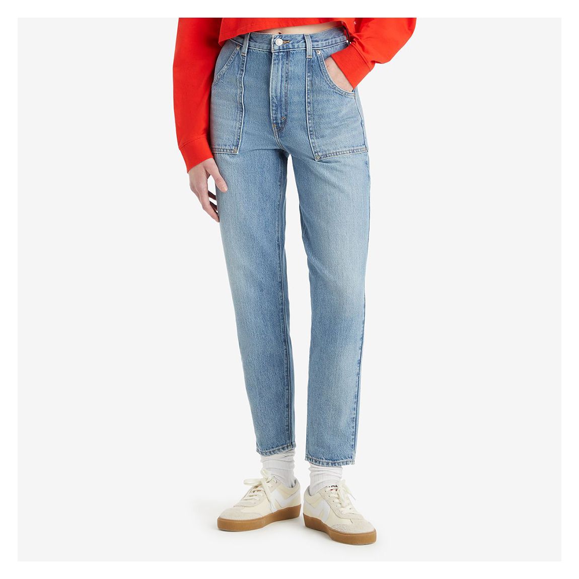Light Blue Mom Cotton Jeans main product photo