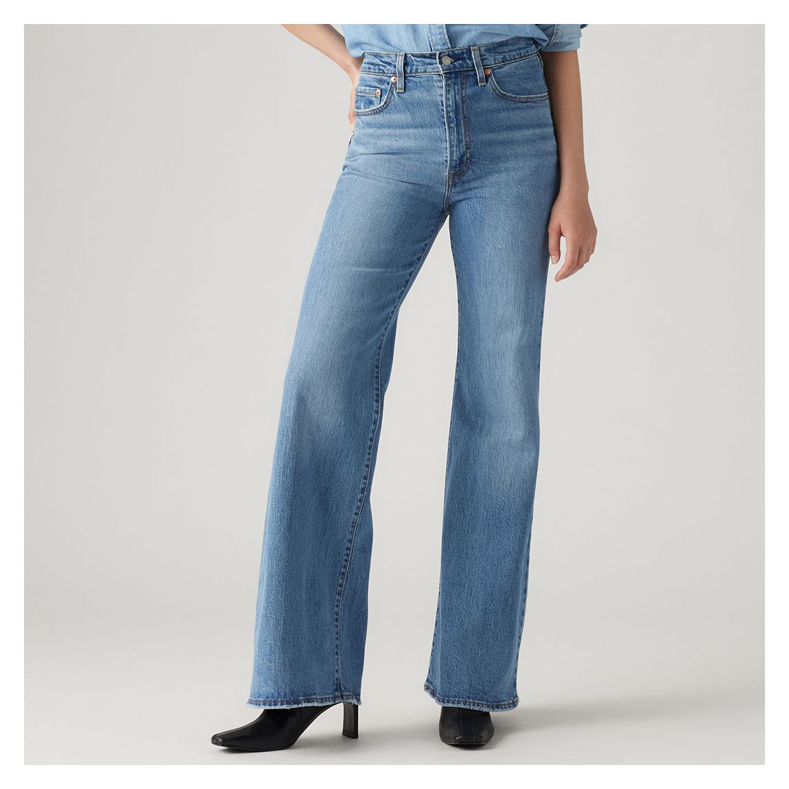 Mid Blue Ribcage Bell Stretch Jeans main product photo