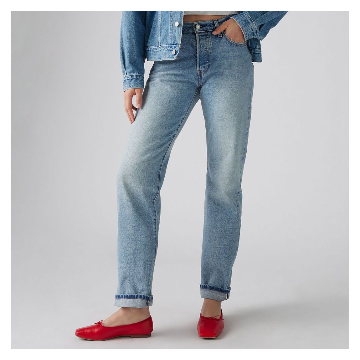 Light Blue 501® 90's Selvedge Cotton Jeans main product photo