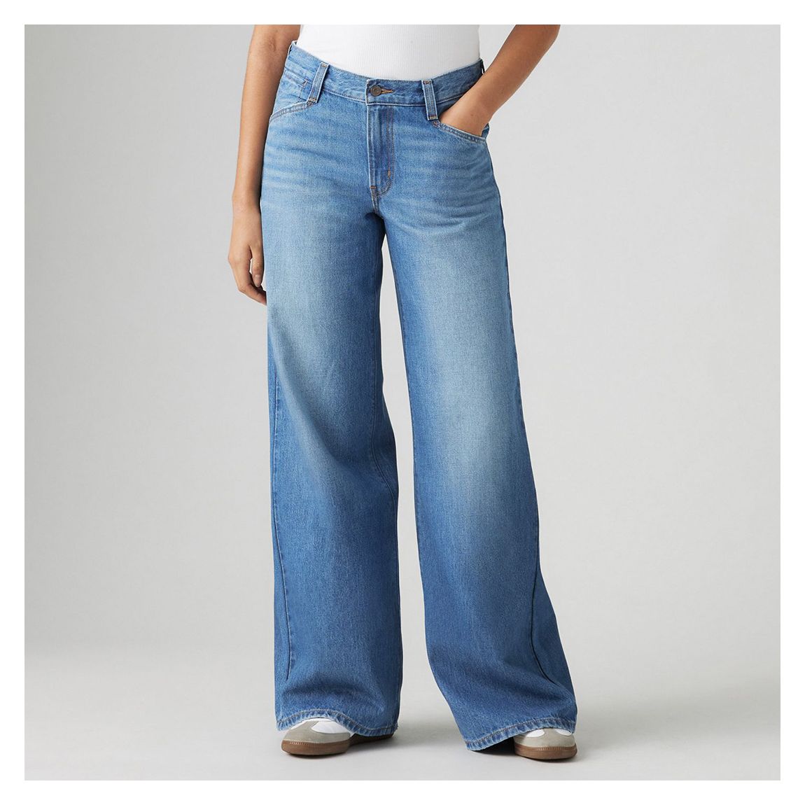 Mid Blue 94® Baggy Wide Leg Jean main product photo