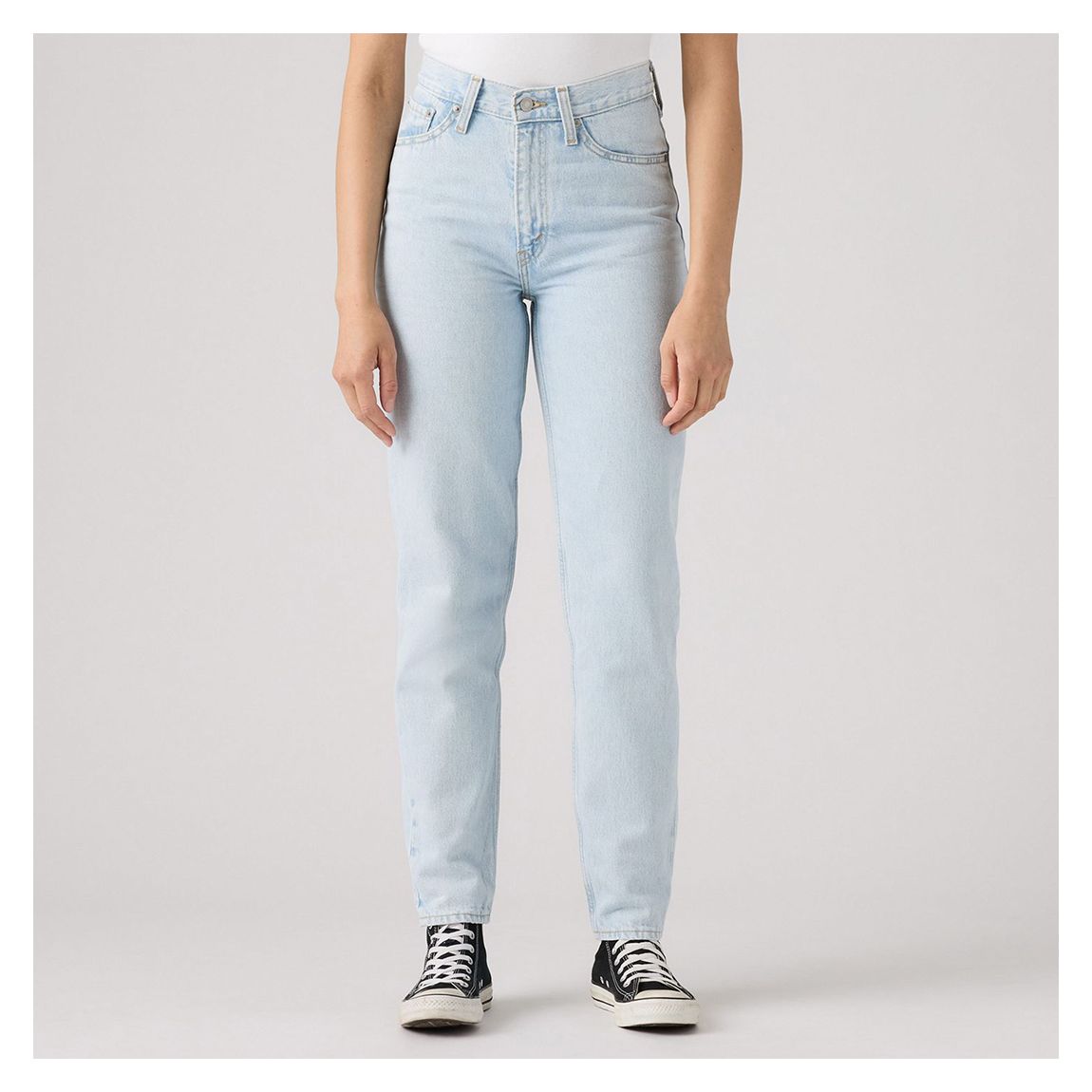 Light Blue 80's Mom Cotton Jeans main product photo