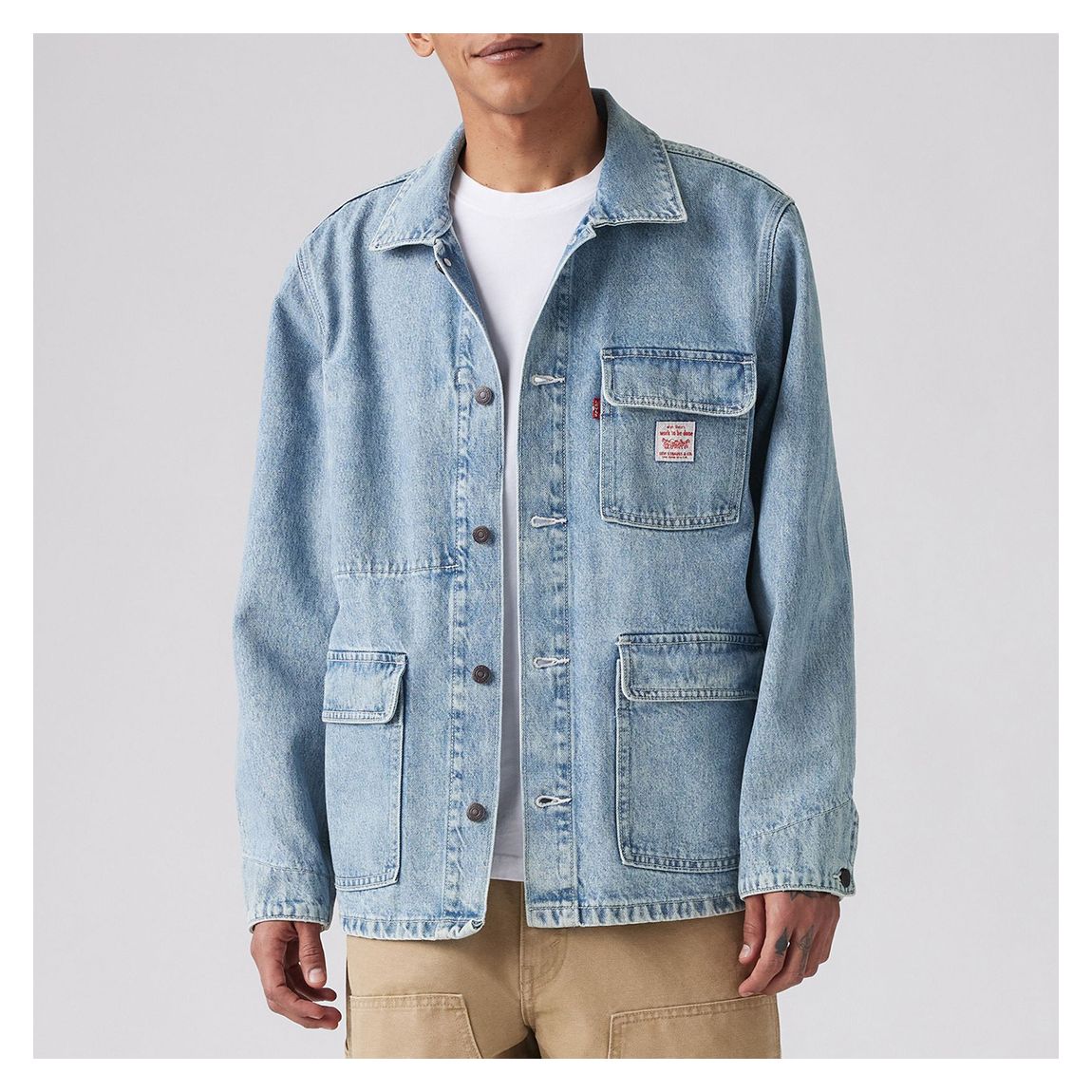 Blue Denim Relaxed Worker Coat main product photo