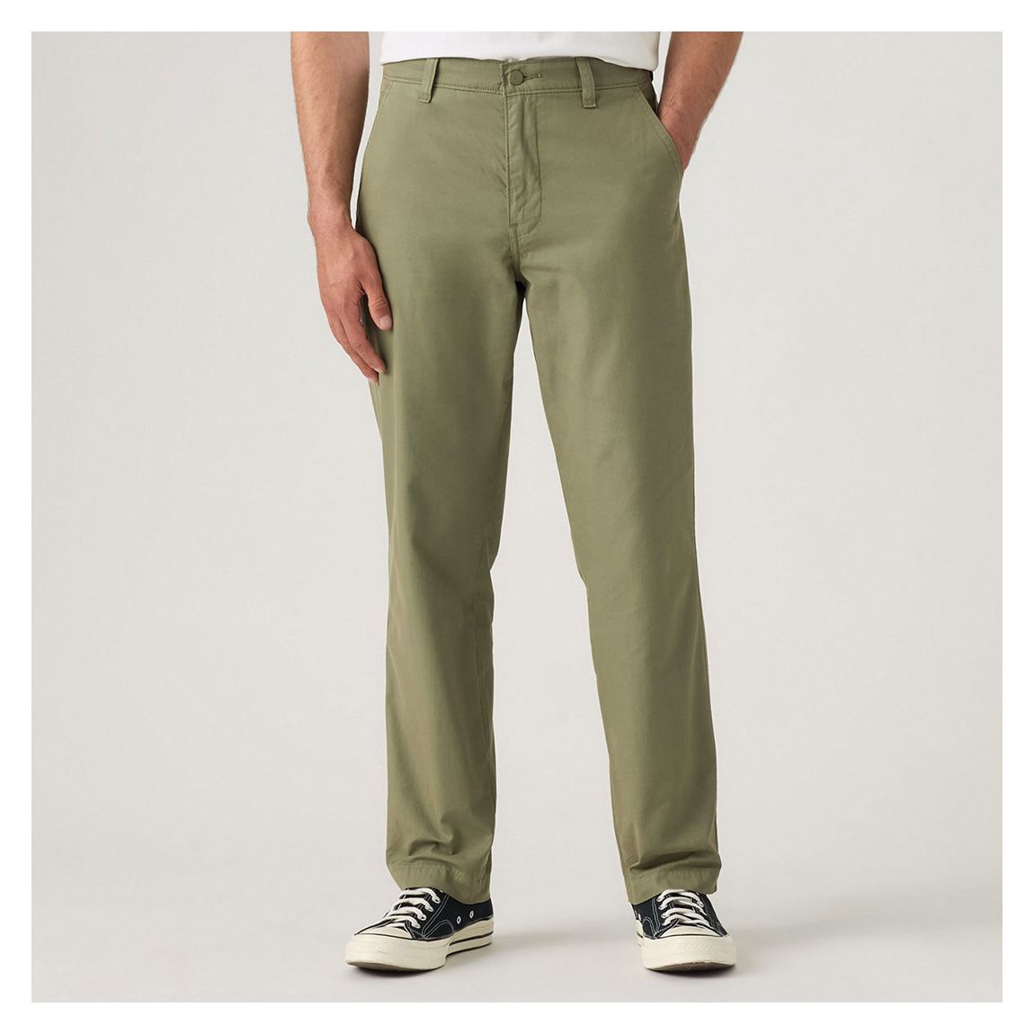 Khaki Relaxed Straight Chino Trousers main product photo