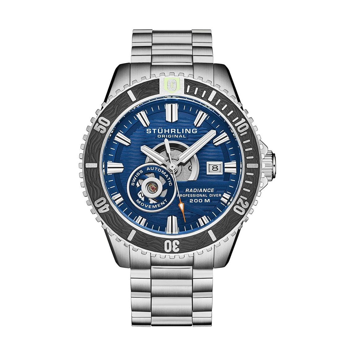 Men's Silver/Blue Radiance Automatic Skeleton Watch 44mm main product photo