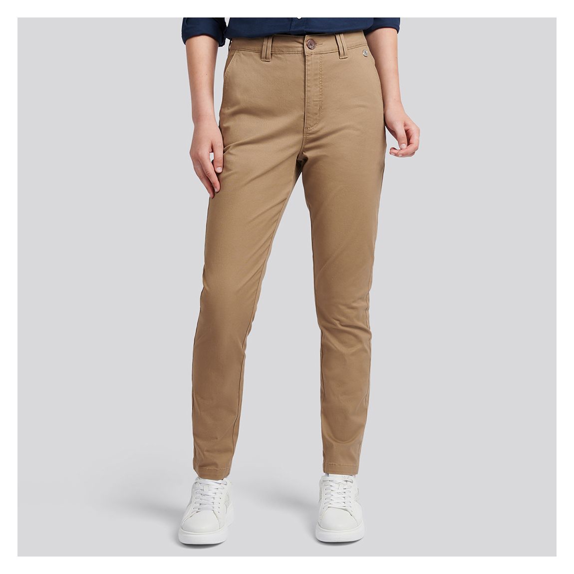 Camel Slim Cotton Blend Chino Trousers main product photo