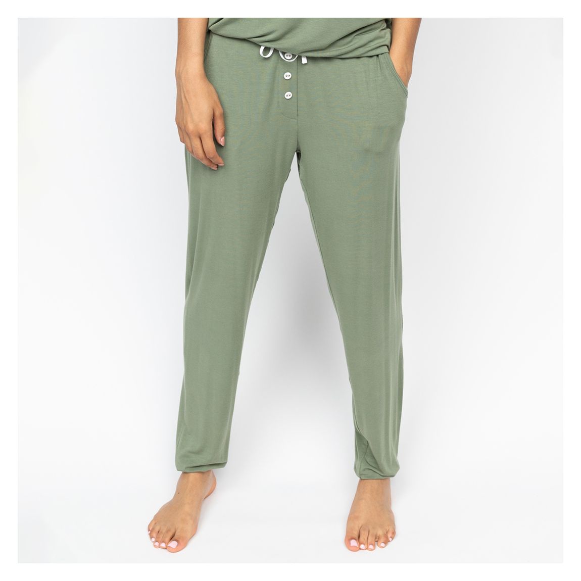 Lea Sage Green Jersey Pyjama Bottoms main product photo