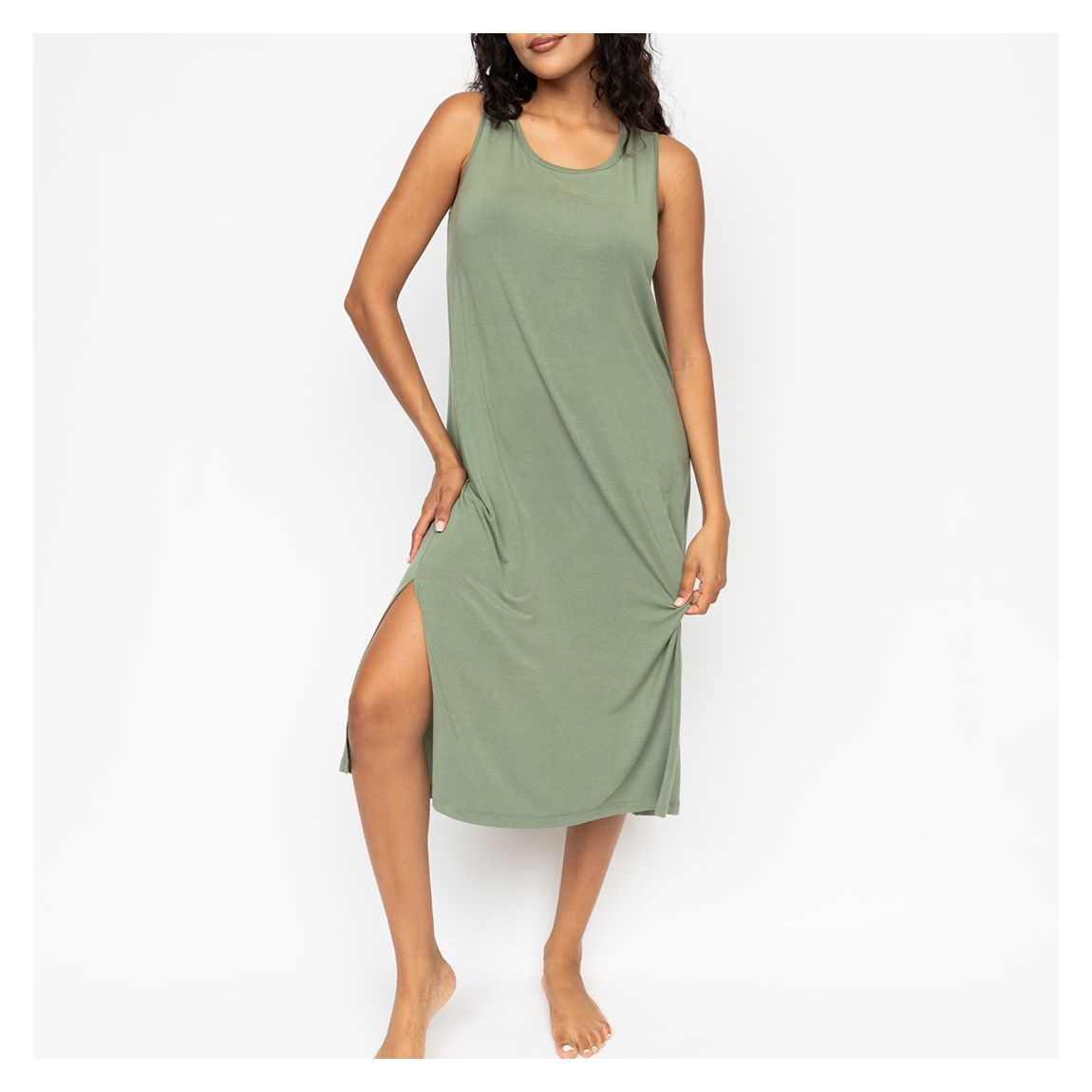 Lea Sage Green Long Nightdress main product photo