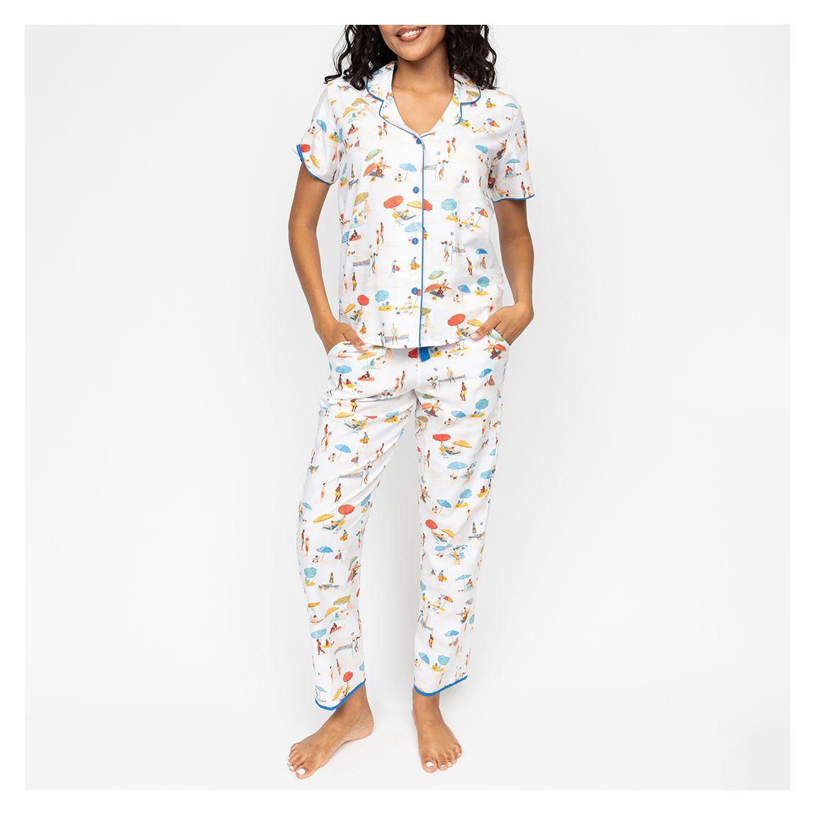 Sandy Beachscape Short Sleeve Pyjama Top main product photo