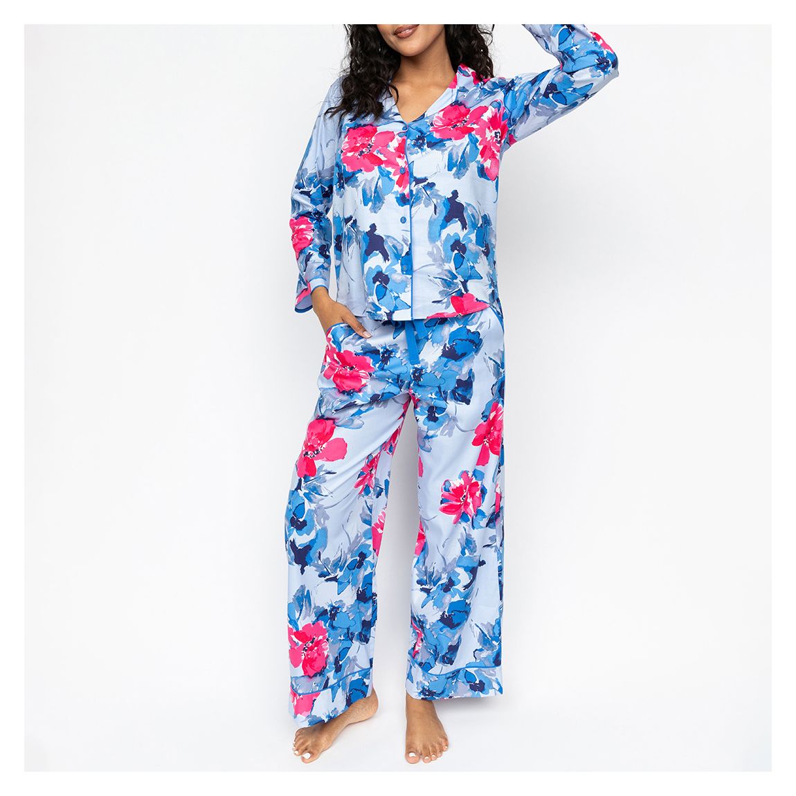 Lyla Blue Floral Print Pyjama Set main product photo