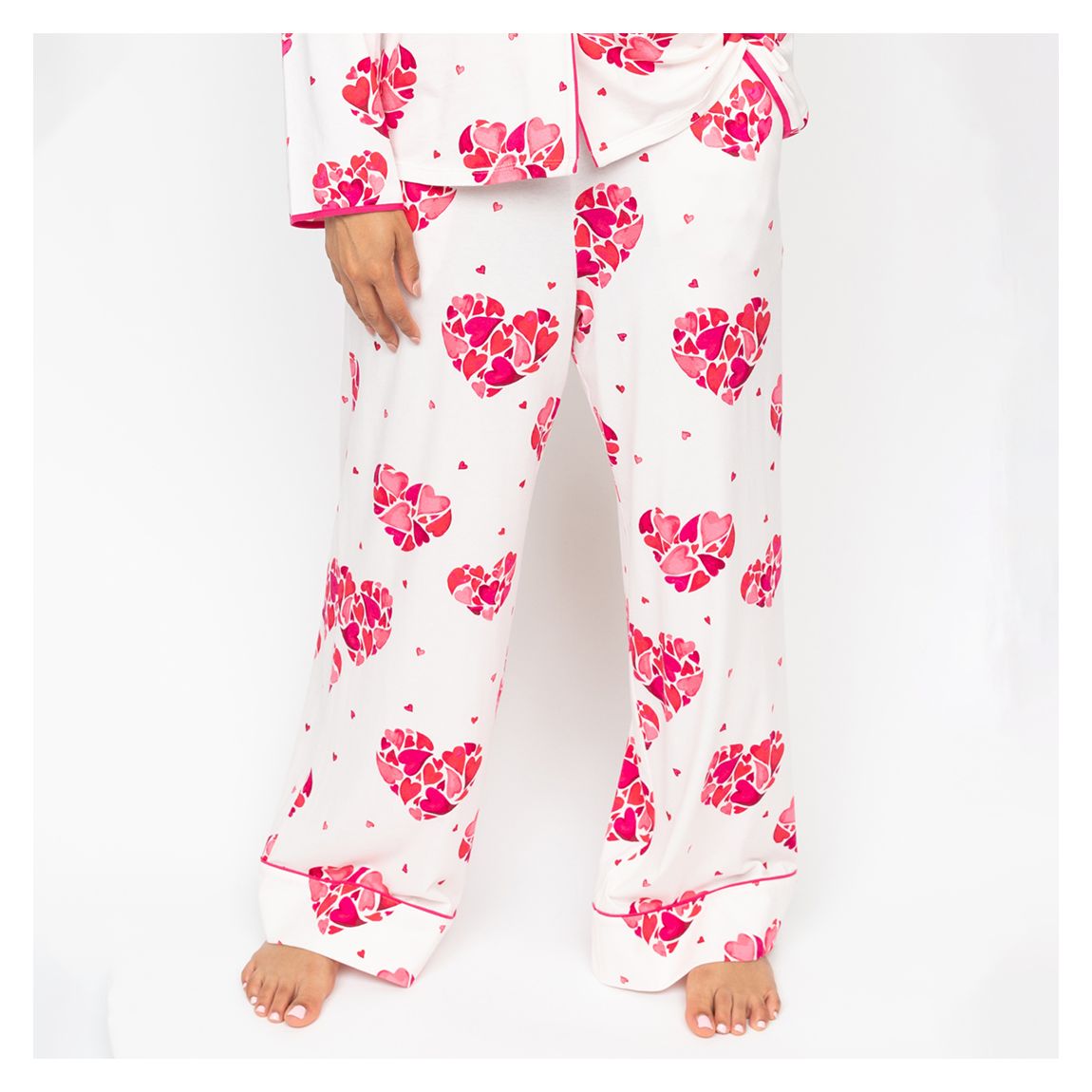 Aria Heart Jersey Wide Leg Pyjama Bottoms main product photo