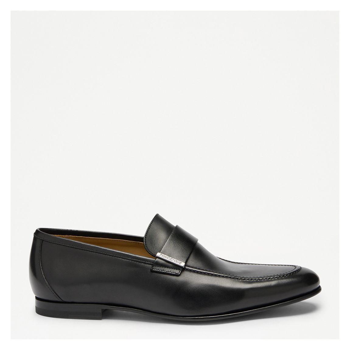 Men's Black Umberto Leather Metal Plate Loafer main product photo