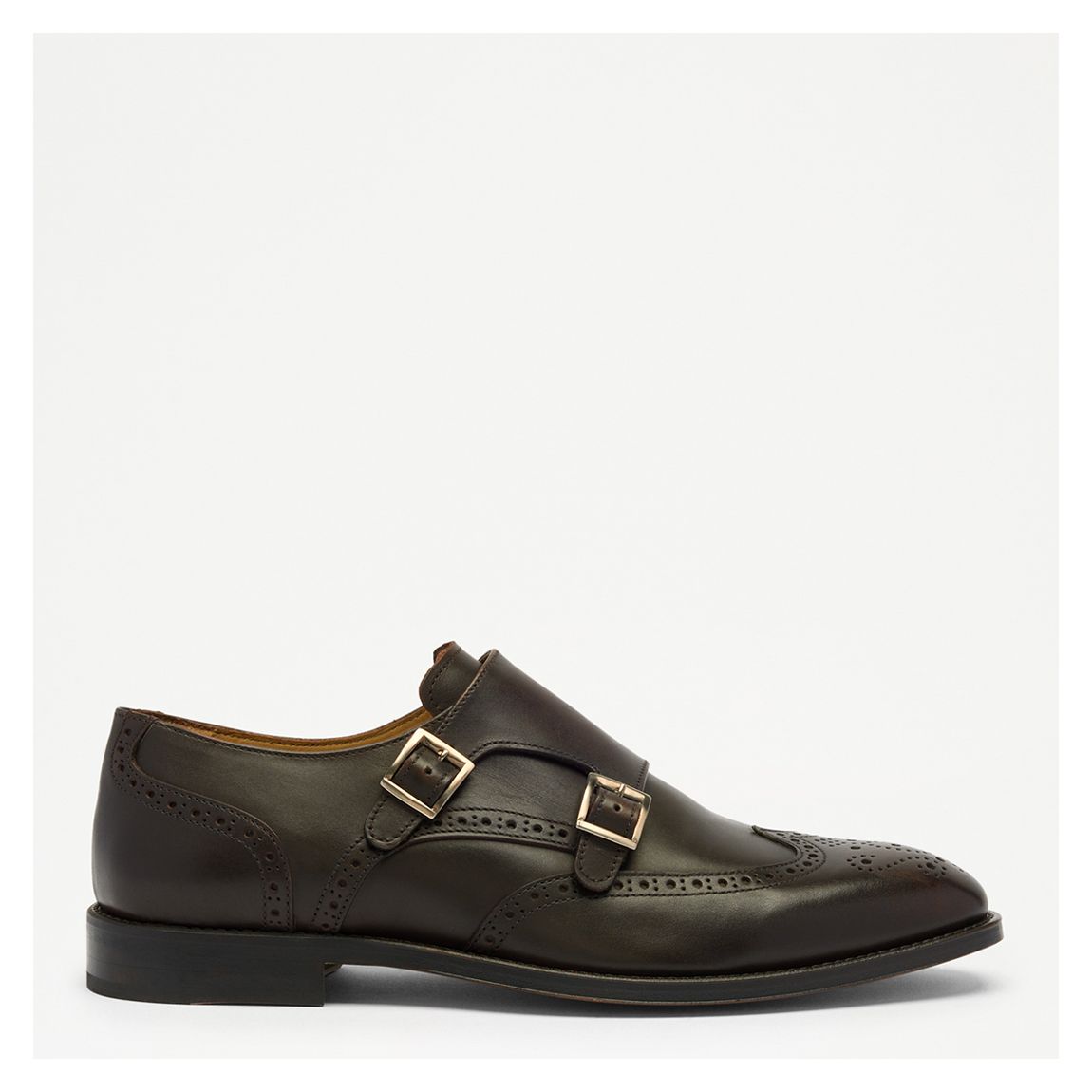 Men's Brown Aldwark Double Buckle Monk Shoes main product photo