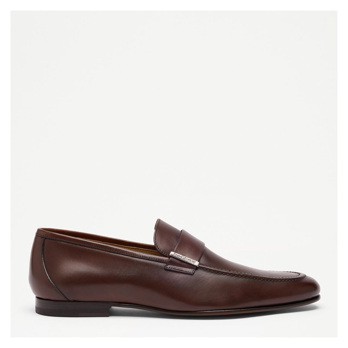 Men's Brown Umberto Leather Metal Plate Loafer main product photo