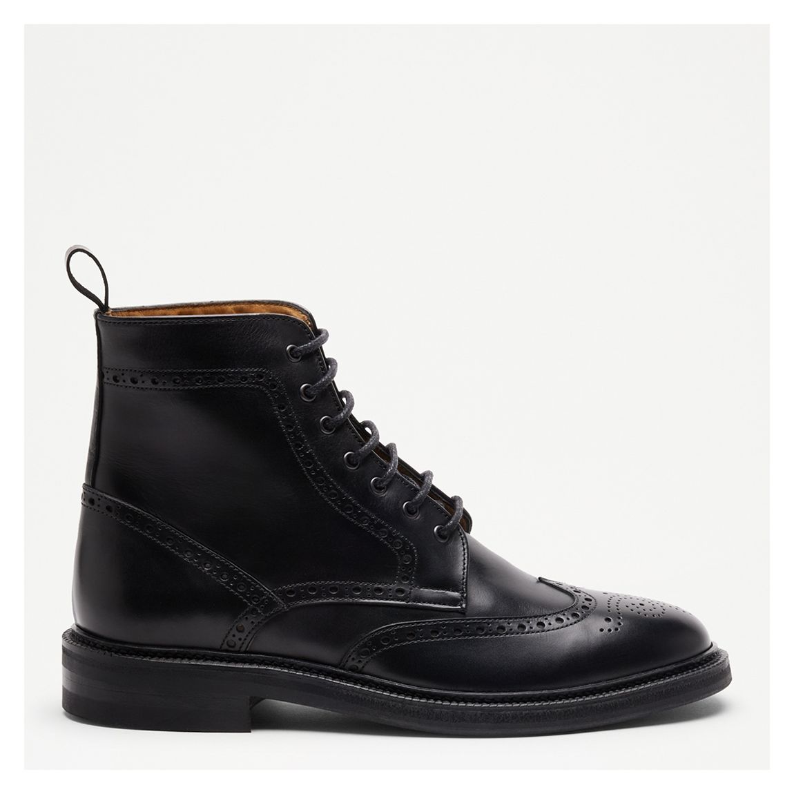 Men's Black York Leather Brogue Boots main product photo