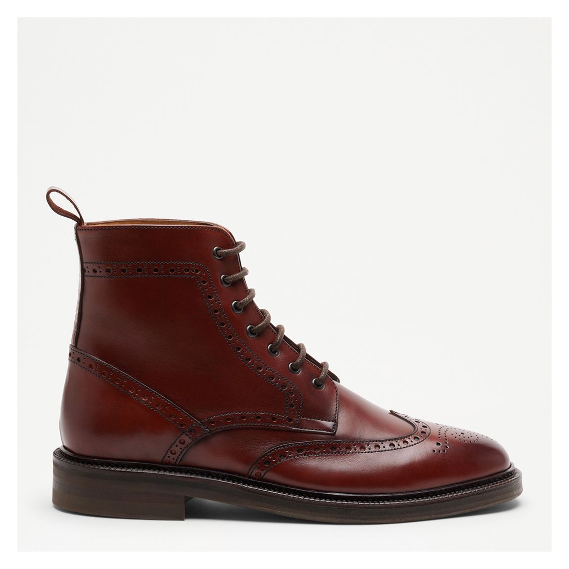 Men's Tan York Leather Brogue Boots main product photo