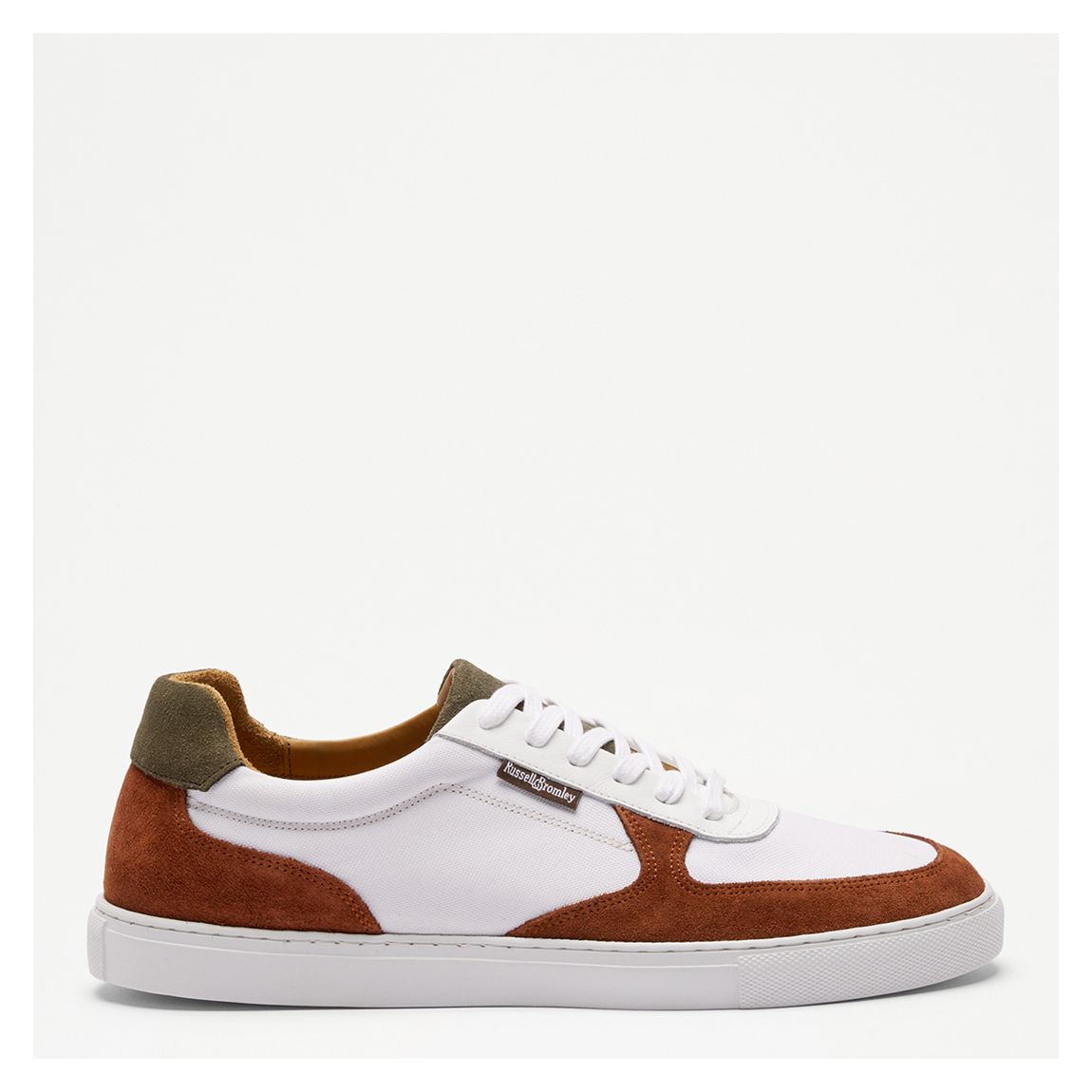 Men's White/Red Vele Suede Trainers main product photo