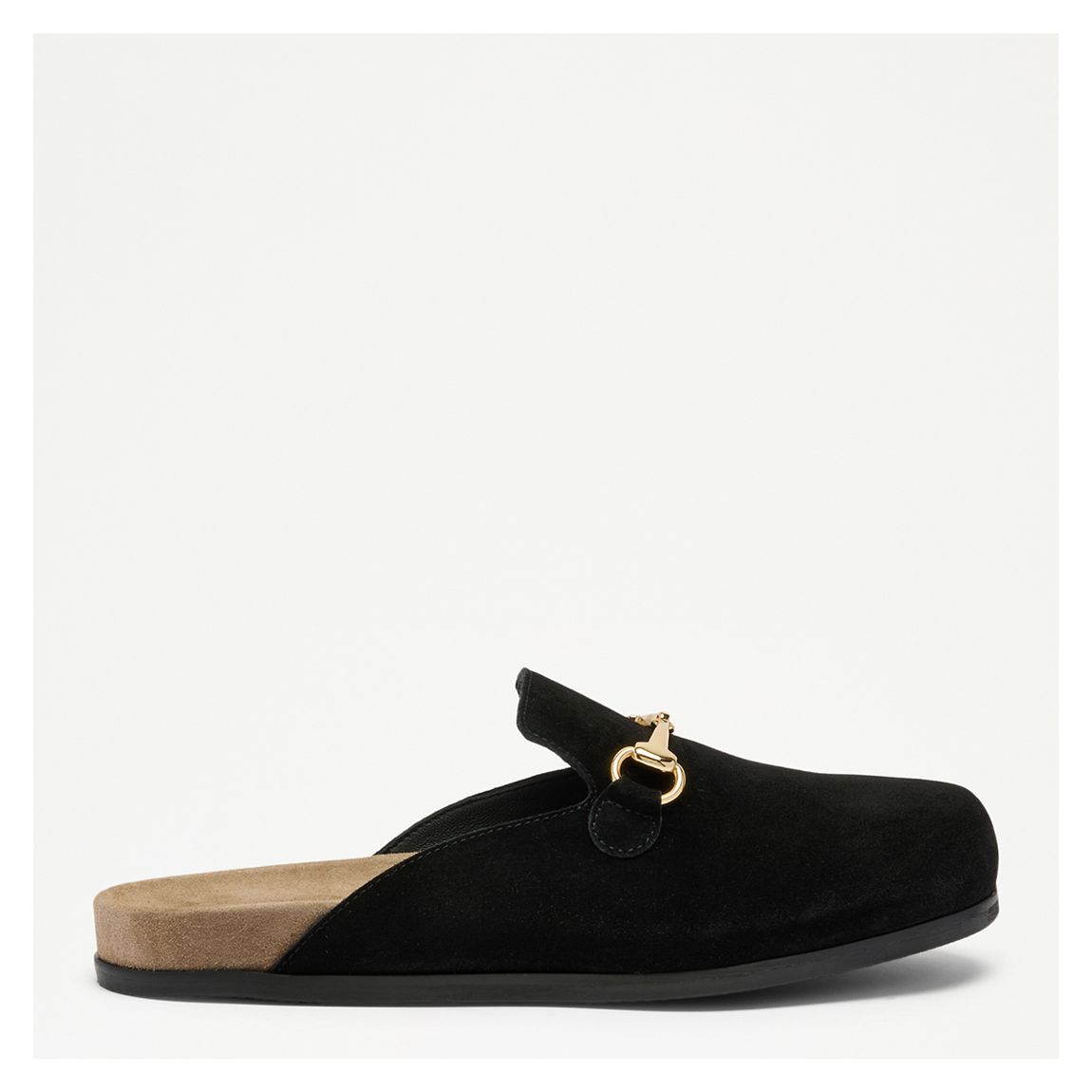 Women's Black Dellacasa Suede Flat Mules main product photo