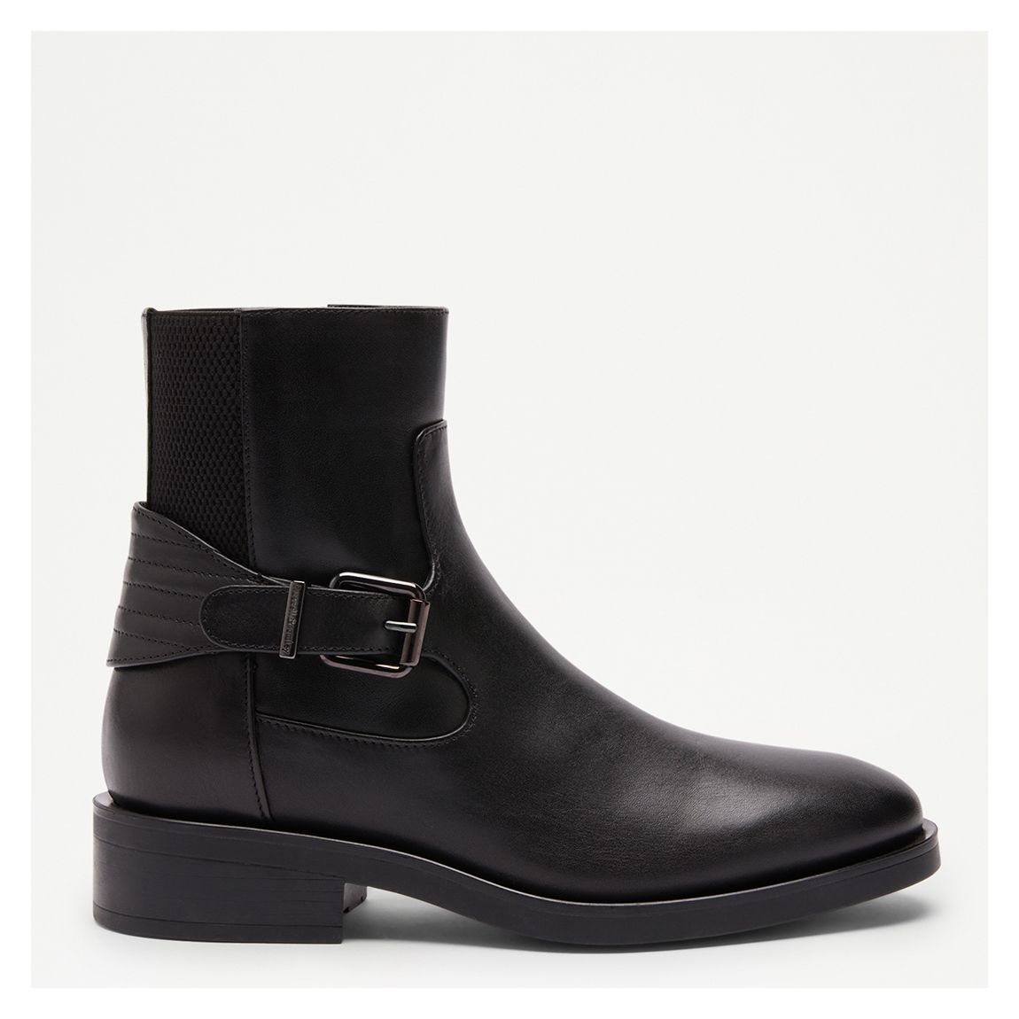 Women's Black Thunder Leather Flat Ankle Boots main product photo